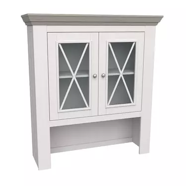 Надстройка комода Форест (буфета малого) 2 двери белый воск/серый