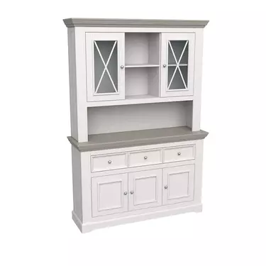 Буфет Форест большой белый воск/серый
