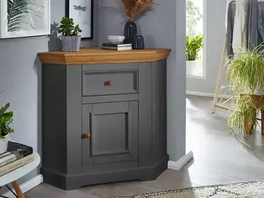 Комод буфета углового Форест серый 7012/бейц-масло