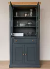 Шкаф для посуды Форест широкий 4 двери 1 ящик серый 7012/бейц-масло