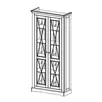 Витрина Форест с 2-мя стеклянными дверями серый 7012/бейц-масло