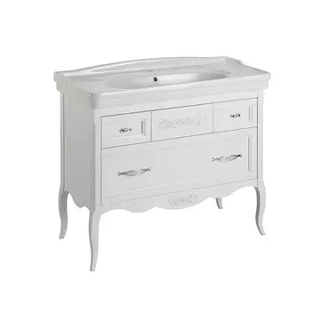 Подстолье Модерн 105 Белый Патина Серебро