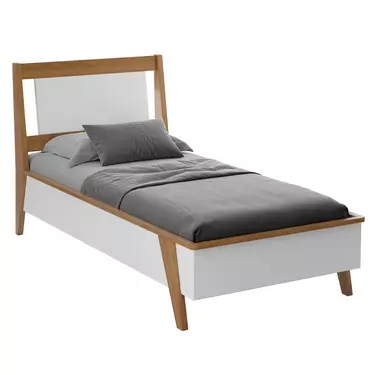 Кровать Винтаж 900х2000, белый лак/браун