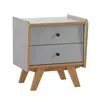 Тумба прикроватная Винтаж 2 ящика, серый лак/браун