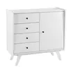 Тумба Винтаж 1 дверь 4 ящика, белый лак