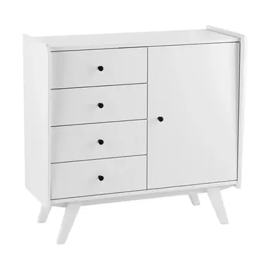 Тумба Винтаж 1 дверь 4 ящика, белый лак
