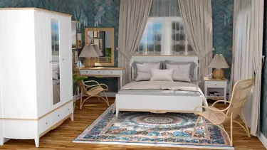 Спальня Пенни белый воск/антик