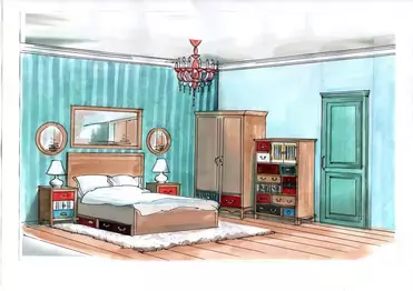 Спальня Гуашь