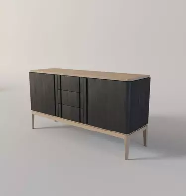 Комод с ящиками массив дуба чёрный ICON’S РВ 803 (выставочный образец)