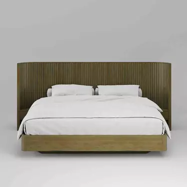 Кровать двуспальная  Eclipse 1600х2000 с высоким изголовьем ЭК202 с решеткой (выставочный образец)