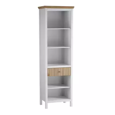 Стеллаж Сканди 01 с ящиком, белый/антик