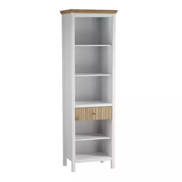 Стеллаж Сканди 01 с ящиком, белый/антик