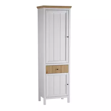 Шкаф для посуды деревянный Сканди 111 глухие двери, белый/антик