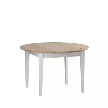 Стол Сканди обеденный раскладной D110/145, белый/антик