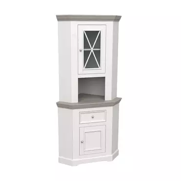 Буфет Форест угловой белый воск/серый