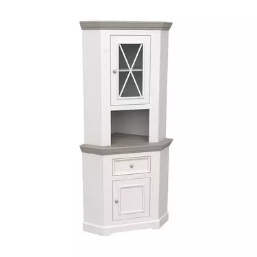 Буфет Форест угловой белый воск/серый