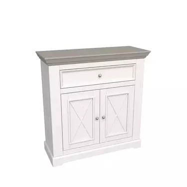 Комод массив с ящиком Форест 2-дверный с 1-м ящиком (тумба 201) белый воск/серый