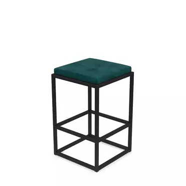 Барный стул Верм-75 AL 302 velur azure/черный