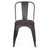 Стул металлический Bistro Wood AL 403 MW вяз темный/черный матовый