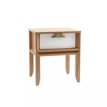 Тумба прикроватная Бридж с 1 ящиком на ножках браун/белый лак