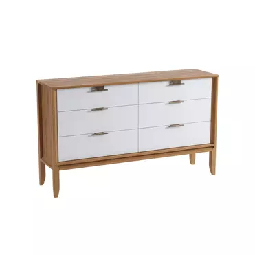 Комод Бридж 6 ящиков (комод 06) браун/белый лак