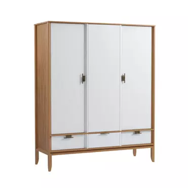 Шкаф 3х дверный Бридж с глухими дверями браун/белый лак