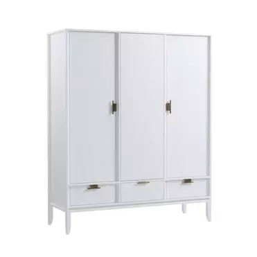 Шкаф 3х дверный Бридж с глухими дверями белый лак