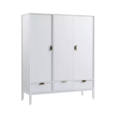 Шкаф 3х дверный Бридж с глухими дверями белый лак