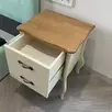 Тумба Лебо прикроватная 2 ящика Бежевый воск/Антик