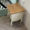 Тумба Лебо прикроватная 2 ящика Бежевый воск/Антик
