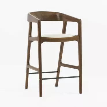 Стул Вардо полубарный Комфорт плюс с мягкой сидушкой из натуральной кожи