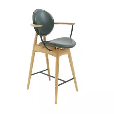 Стул Анастасия Комфорт плюс полубарный с подлокотниками (кожа)