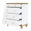 Комод "Рандеву" 04 (838) (сосна) (белый лак-антик 24)