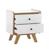 Тумба прикроватная Винтаж 2 ящика, белый лак/браун