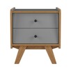 Тумба прикроватная Винтаж 2 ящика, серый лак/браун