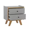 Тумба прикроватная Винтаж 2 ящика, серый лак/браун