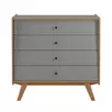 Комод Винтаж 4 ящика, серый лак/браун