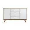 Комод Винтаж 2 двери 4 ящика, белый лак/браун