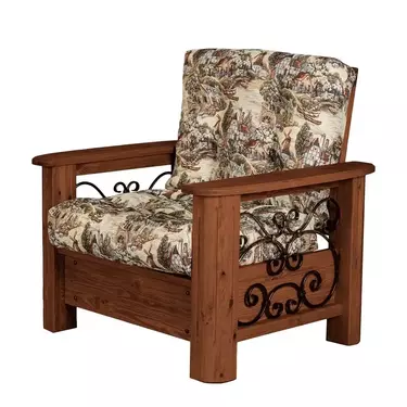Кресло Викинг 02  (орех)  с мягким элементом (нераскладное)