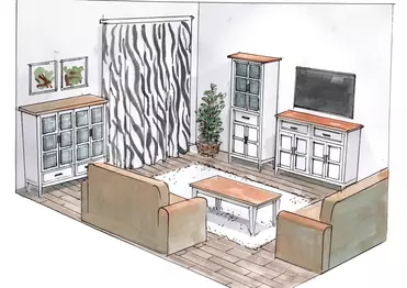 Гостиная Квадро-С белый лак/антик