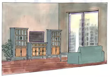 Гостиная Квадро-С серый/антик