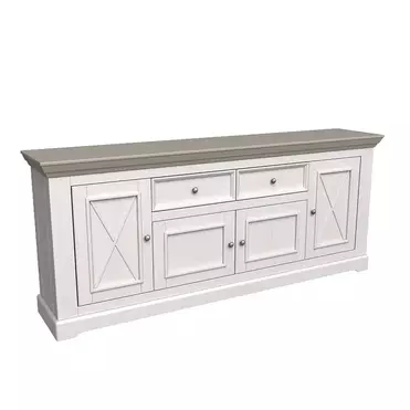 Комод Форест 4 дв. 2 ящ. белый воск/серый (выставочный образец)