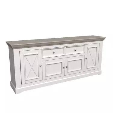 Комод Форест 4 дв. 2 ящ. белый воск/серый (выставочный образец)