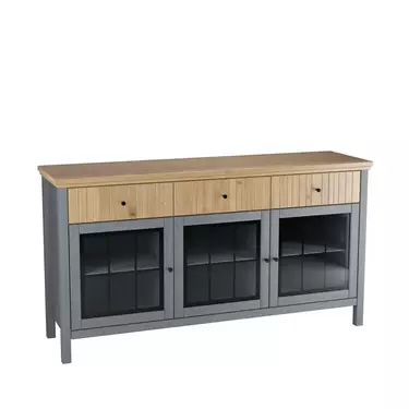 Тумба Сканди 33СТЧ серый 7046/антик 24 (выставочный образец)