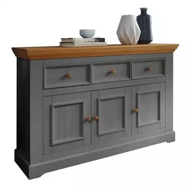 Комод буфета 3 двери 3 ящика Форест серый 7012/бейц-масло (выставочный образец)