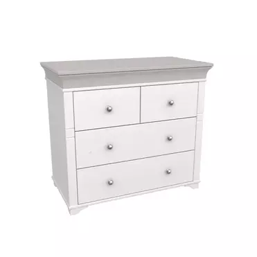 Комод Бейли 4 ящ. (белый воск/антрацит (выставочный образец)