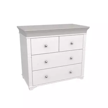 Комод Бейли 4 ящ. (белый воск/антрацит (выставочный образец)