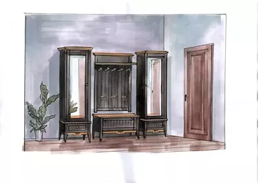 Прихожая Пенни блэк/антик 24