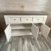 Комод буфета 3 двери 3 ящика Форест белый воск/серый
