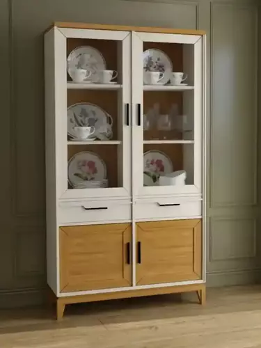 Шкаф Гранада 222 для посуды белый воск/антик (выставочный образец)